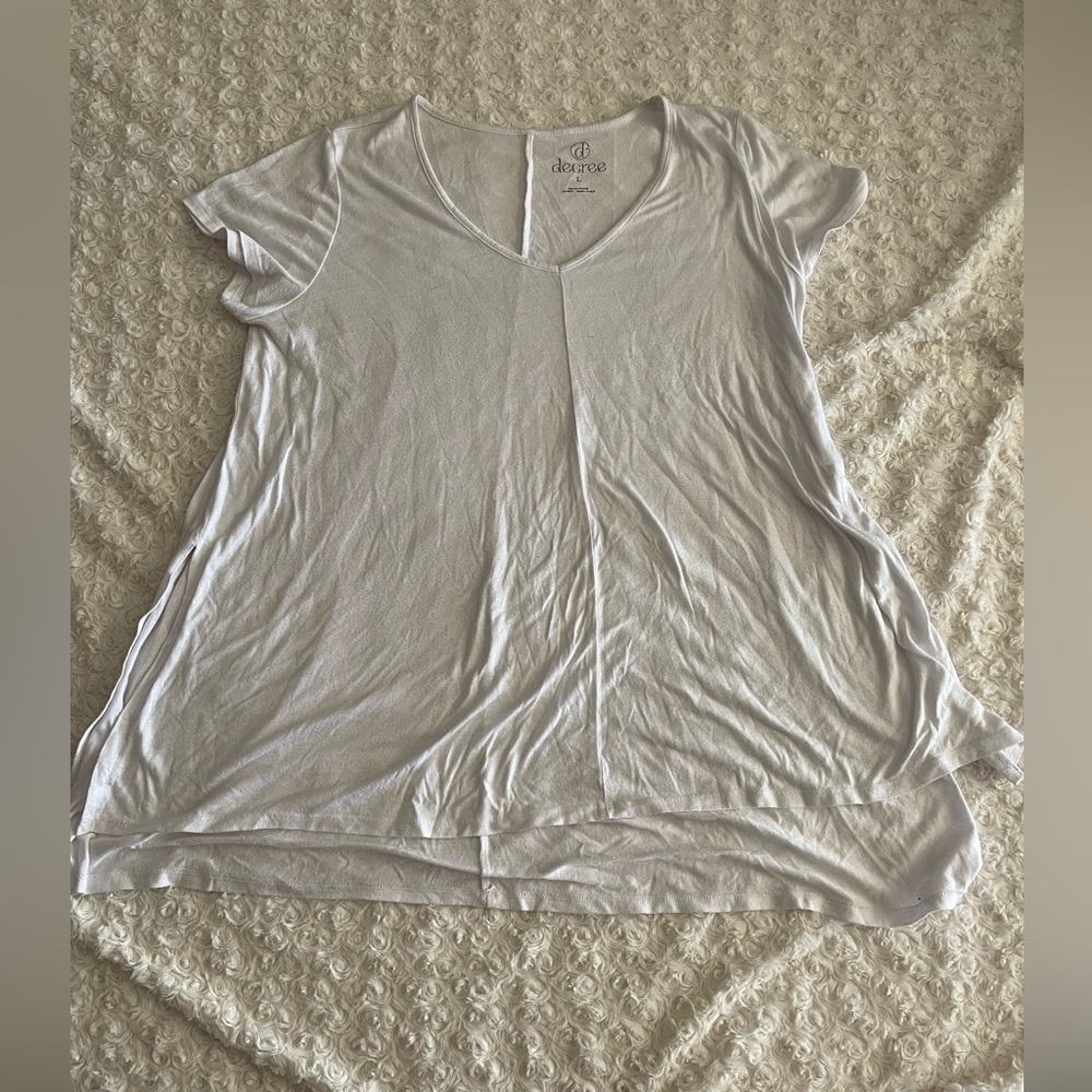 White Side Split Tshirt